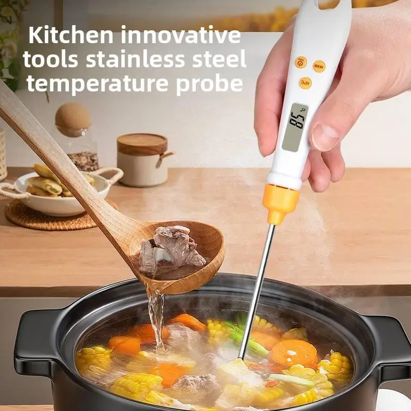 Digital Measuring Spoon Scale With Food Thermometer Probe Precise Electronic Weighing Spoon For Kitchen Baking Cooking
