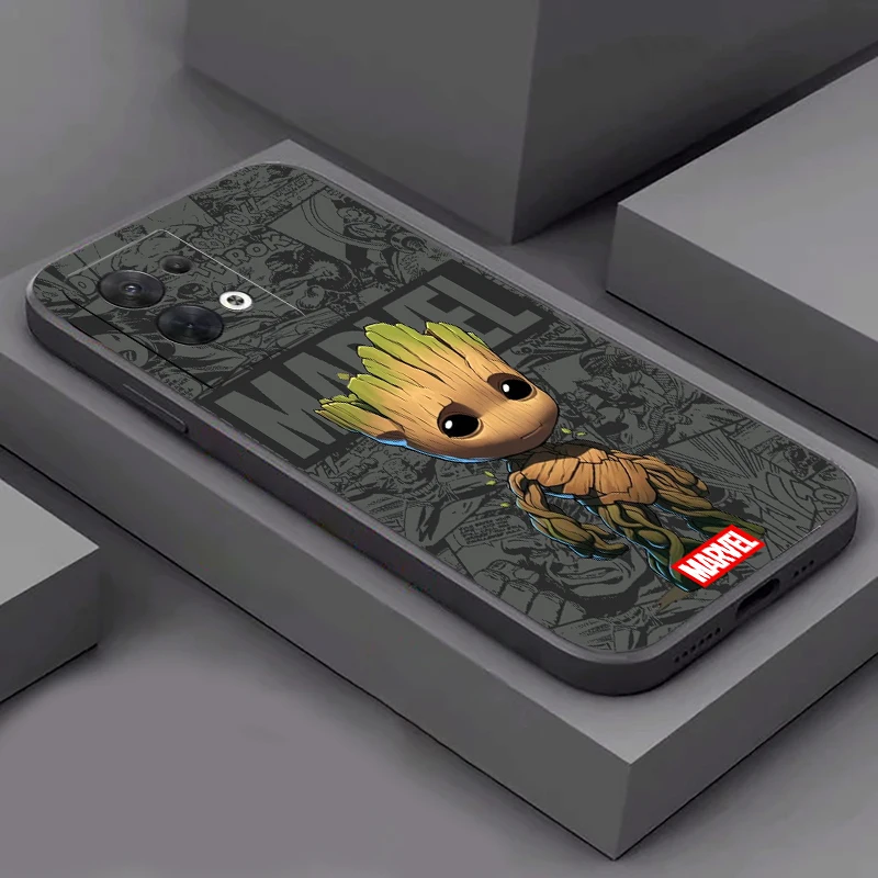 Groot Rocket Raccoon Cute Phone Case For OPPO A97 A94 A93 A92 A91 A74 A55 A54 5G A16 A16S Funda Liquid Silicone Shell