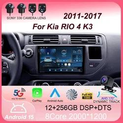 Car Radio Android 16 Carplay Auto For Kia RIO 4 K3 2011 2012 2013 - 2017 Multimedia Video Player Navigation GPS No 2Din 2 Din