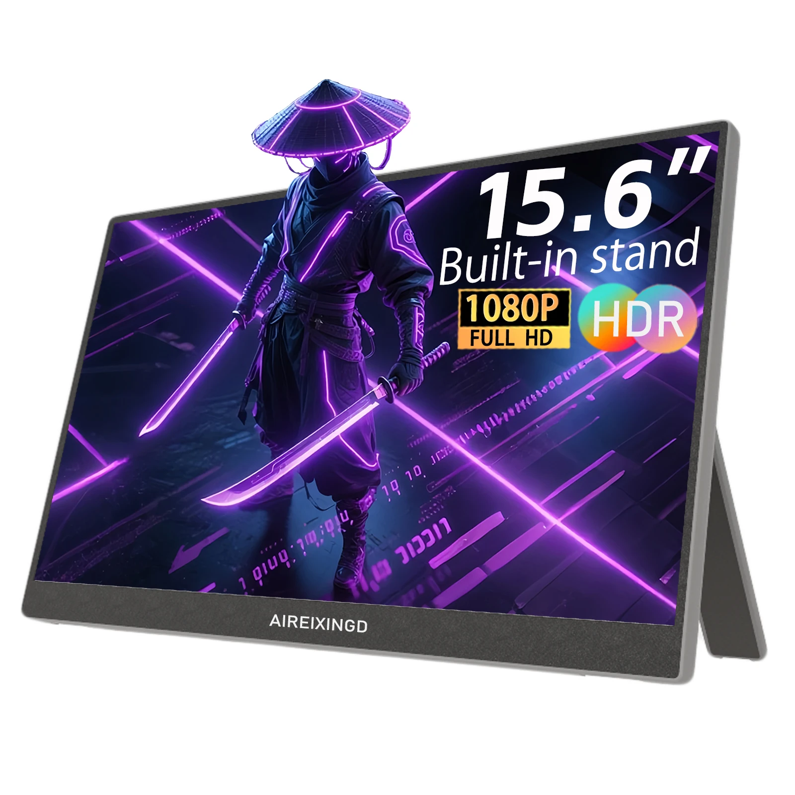15.6 inch Portable Monitor FHD 1080P with HDMI USB-C Second Monitor Extended Display for PC Laptop Mac Switch Xbox PS4/5