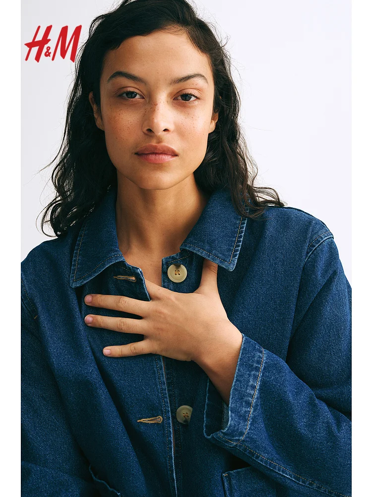 

H&M Women's Jaet 2025 Autumn New Plaid Cloth Collared Jaet 27320 ort Outerwear for Ladies Premium Quali