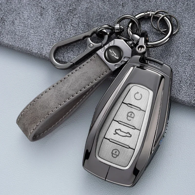 Car Key Fob Cover Case Shell Holder Set For Geely Coolray X6 Emgrand Global Hawk GX7 Remote Accessories Car-Styling Keychain