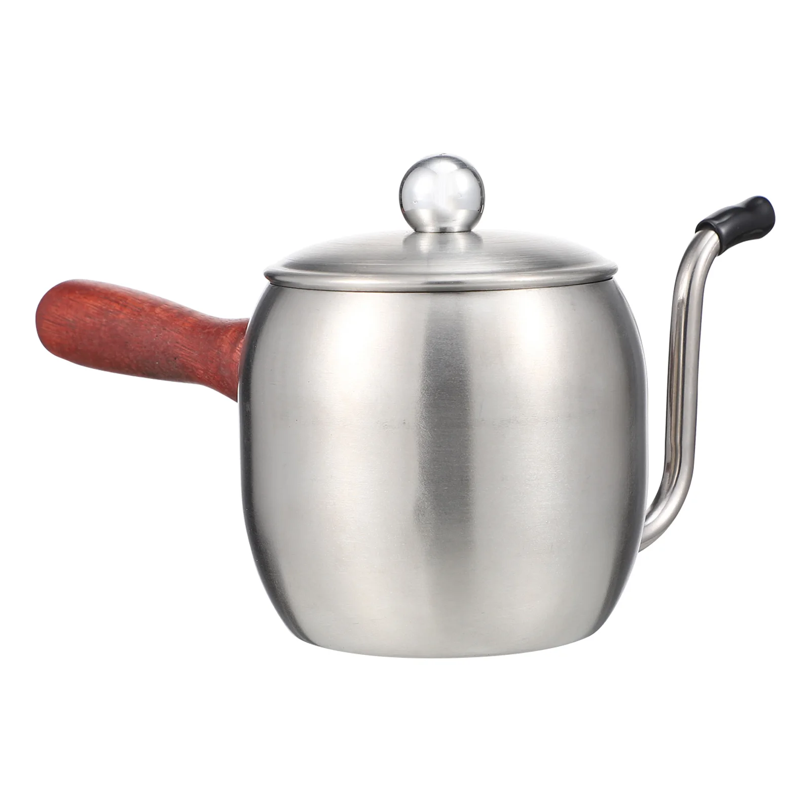 

1pc Long Spout Coffee Kettle Stainless Steel Hand Drip Pouring Pot For Home Coffee Brewing Wooden Handle Kitchen Barware