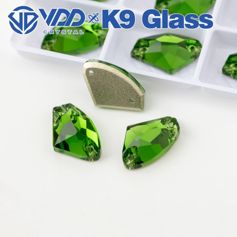 VDD S113 Fern Green  Galactic Top Quality K9 Glass Sew On Rhinestones Crystal Flatback Sewing Stones For Clothes Decorations