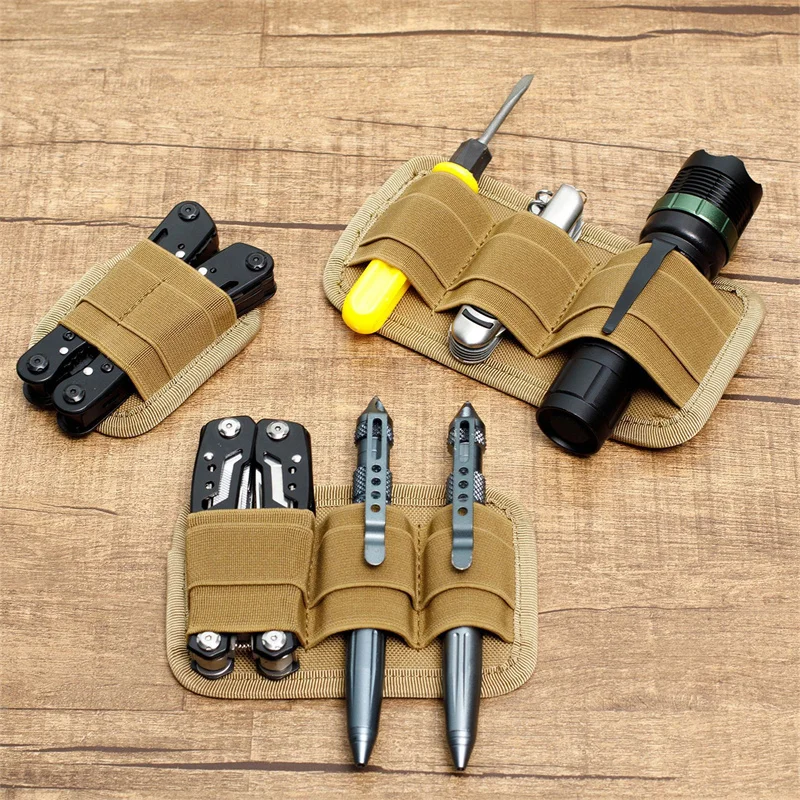 Tactical Module Storage Bag EDC Elastic Insertion Storage Bag Panel Pen Flashlight Holder Organizer Hook Backpack Accessories