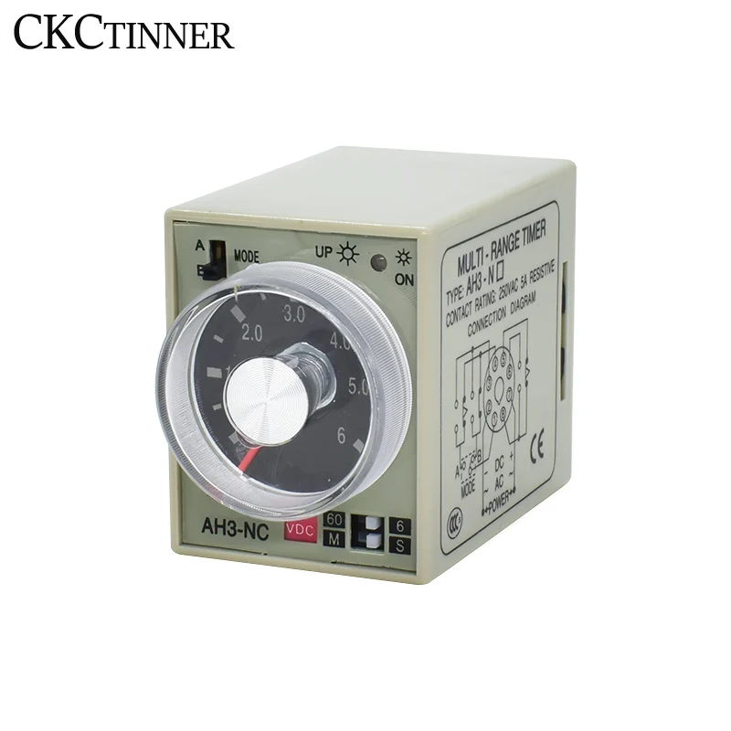 ソケットベース付きの調整可能な電気リレー,マルチレンジ,AH3-NA,nb,nc,ne,nd,8ピン,24v,110v,220v,380v