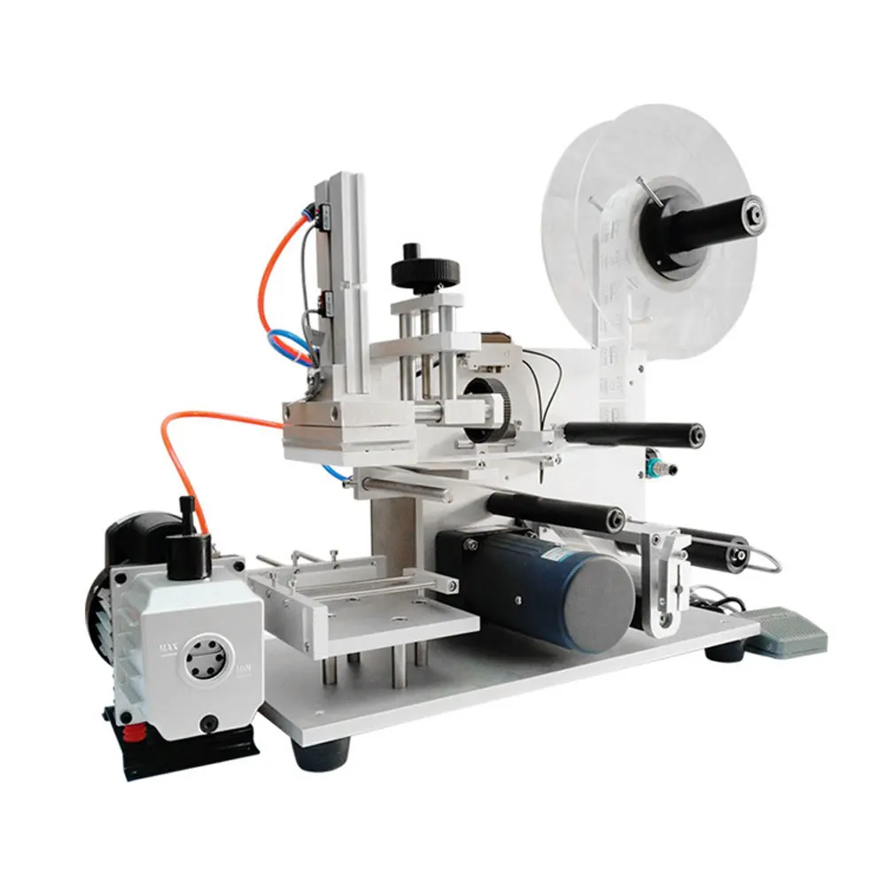 LT-60 Semi Automatic Pneumatic Flat Labeling Machine Drugs Bottle Labeling Machine Stick Mark Labeller 2025 NEW