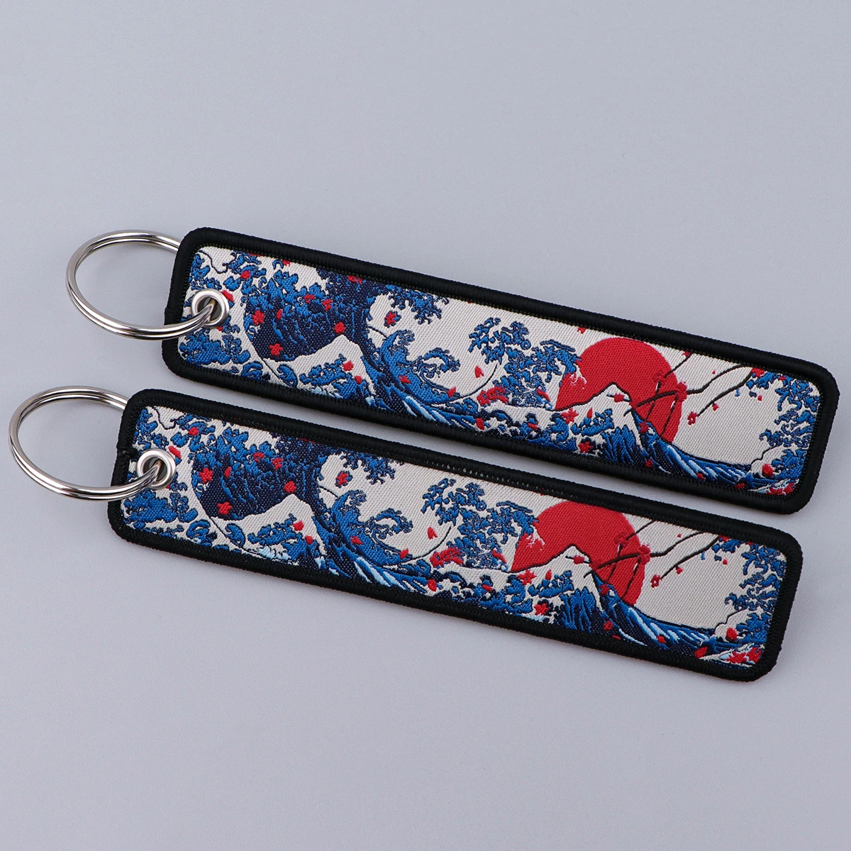 Japanische Wellen bestickte Schlüsselanhänger Van Gogh Ölgemälde Schlüsselanhänger Schlüsselanhänger Metall Schlüsselanhänger Motorrad Schlüsselzubehör Geschenke – Detail 6