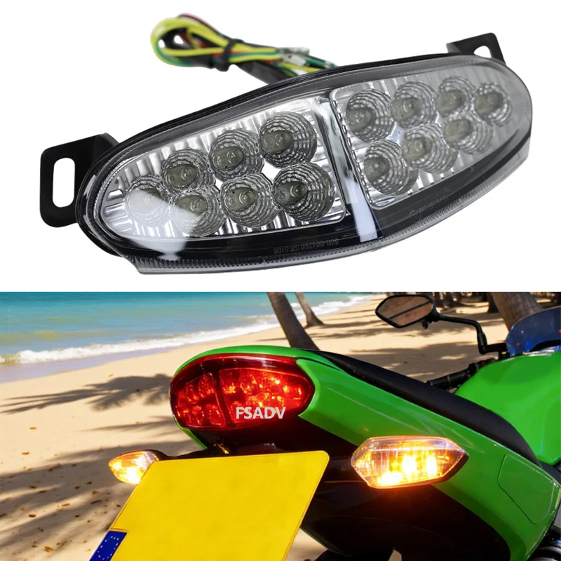 

For ER6N Rear Tail Light Brake Turn Signals Integrated LED Stop Light For Kawasaki Ninja 650R ER-6N ER-6F ER6N 2009 2010 2011