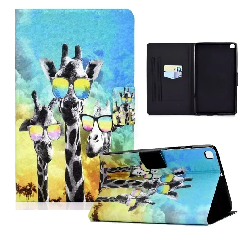 For Samsung Galaxy Tab A9 Plus Case Tablet 11 inch 2023 Tri-Fold Shell Painted Leather Coque for Galaxy Tab A9 Case 8 inch Cover