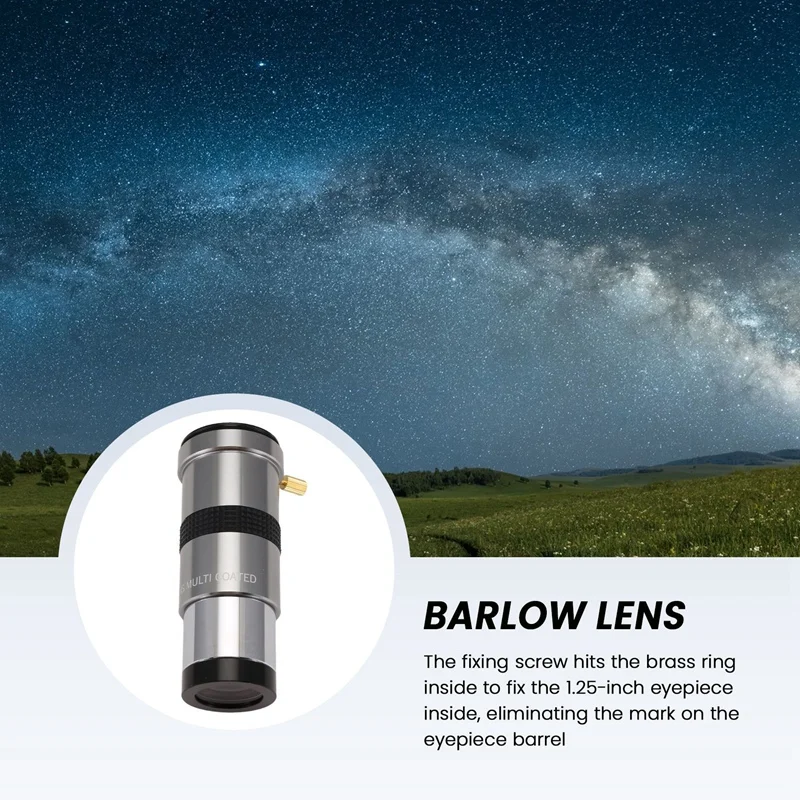 F010 1.25 Inch 3X Barlow Lens Telescope Accessories For Astronomical Telescope Ocular