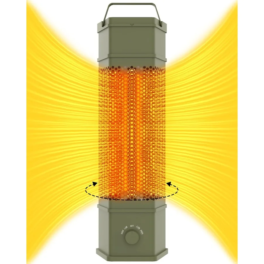 

Electric Patio Heater for Outdoor Indoor Use with 360 All-round Heating 1500W Infrared Tower Heater Featuring Tip-Over and Over