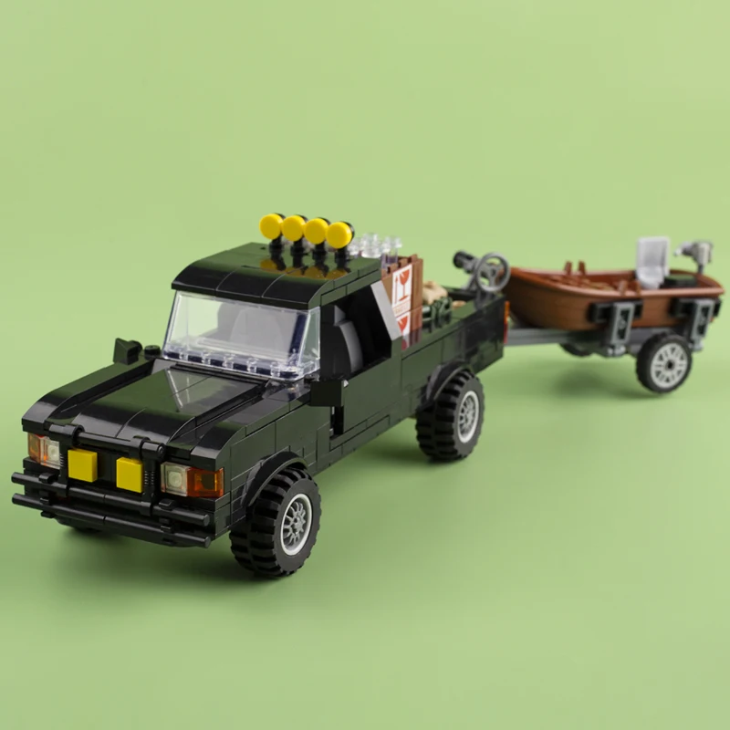 MOC Car Model Pickup Truck Building Blocks City Police Station Engineering Transport Vehicle Bricks DIY Education Toys Boy Gift