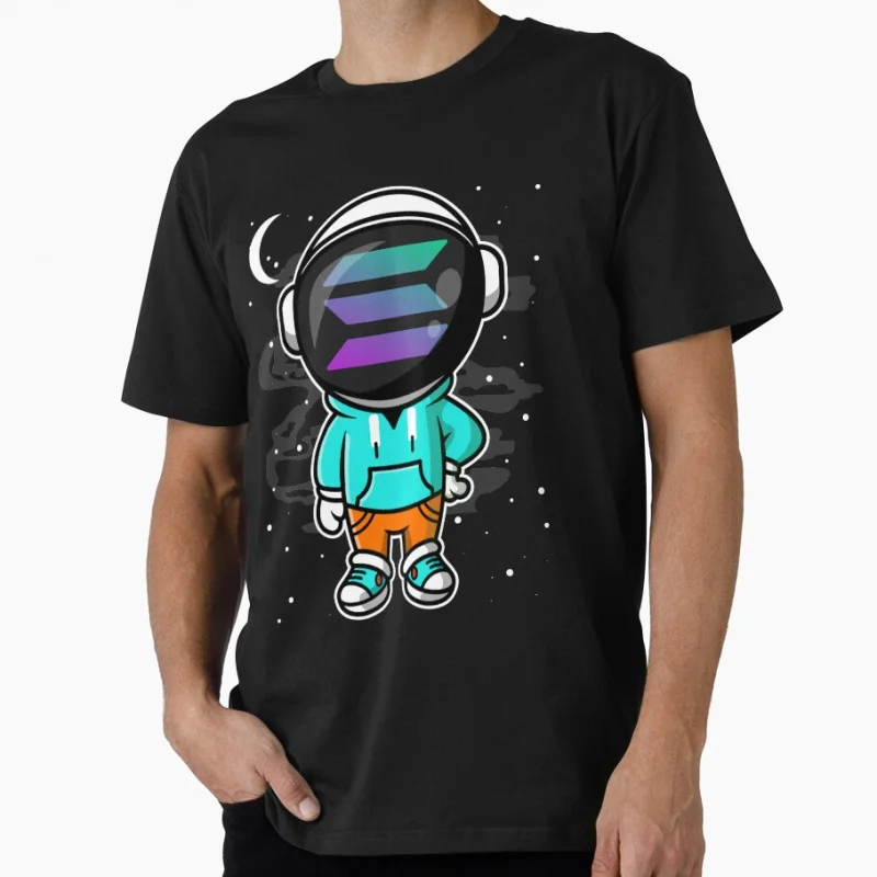 

Astronaut Hiphop Solana Coin SOL Coin To The Moon Crypto Token Cryptocurrency Blockchain Wallet Gift T shirt Large size Tops
