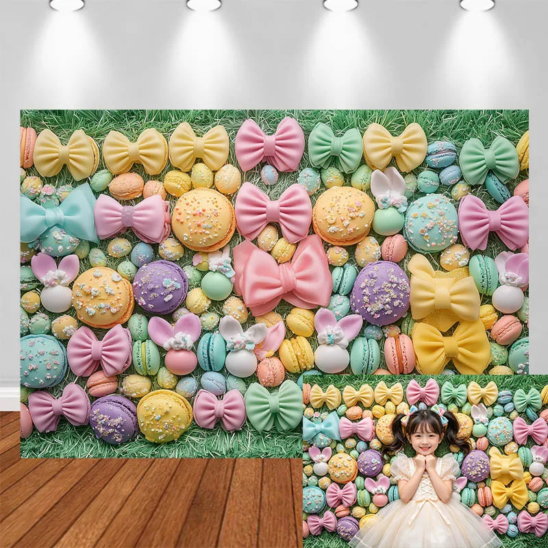 

LS Photography Background Grass Candy Bow Decor Birthday Baby Shower Cake Smash Kids Portrait Photo Backdrop Studio