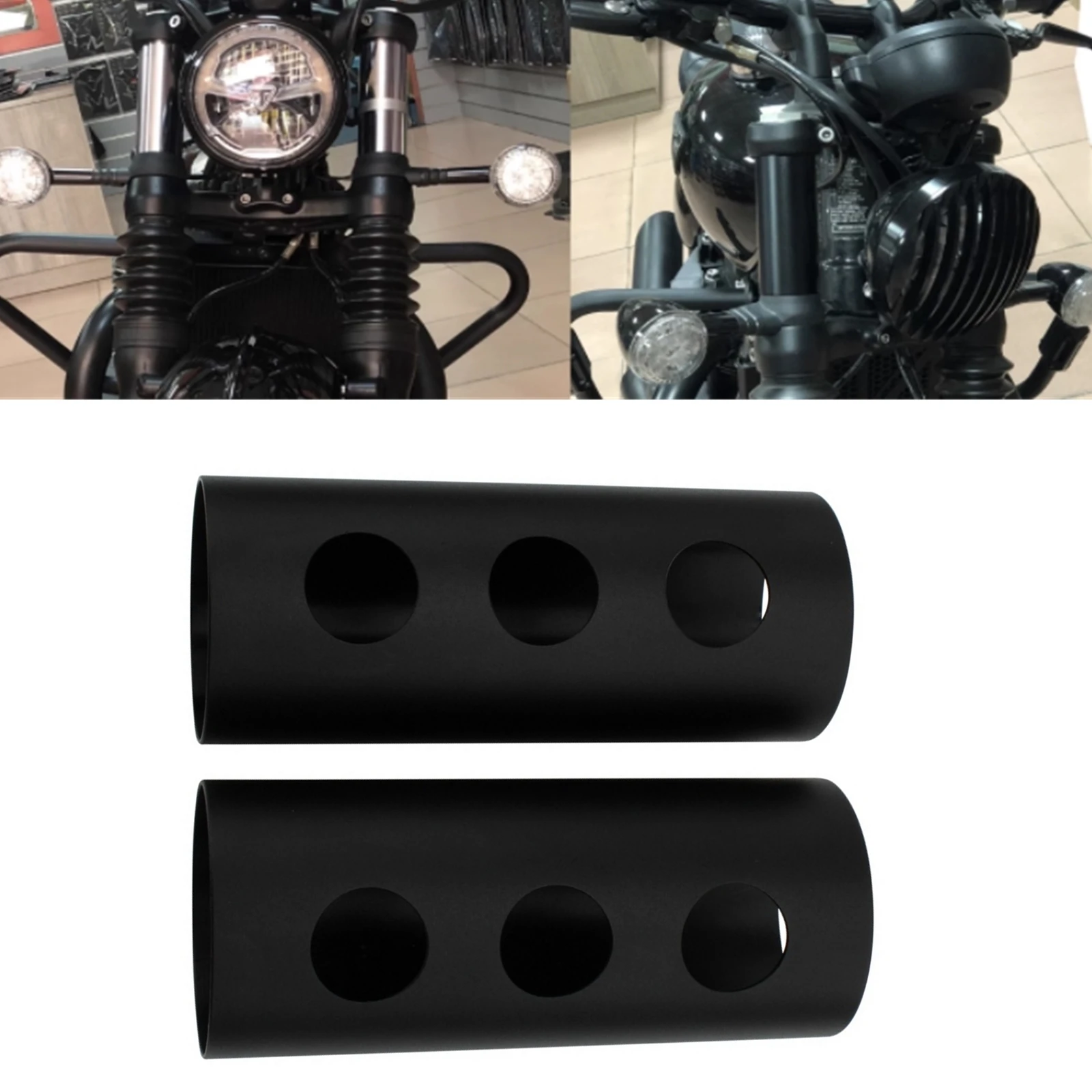 Motorbike Front Fork Cover Boot Protector Guard For Trimpion Bonneville Bobber Black 2017-2023