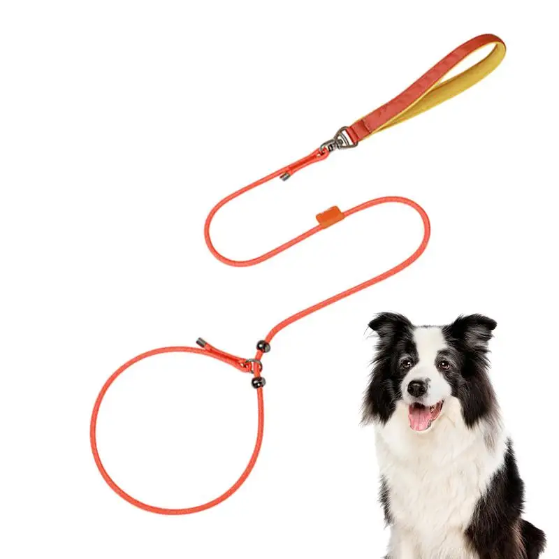 Puppy Training Lead 59in Adjustable Pet Traction Rope For Dogs Escape-Proof Puppy Neck Harness 360-Degree Anti-Knot Rotation