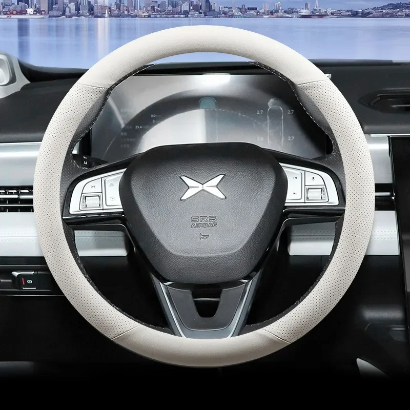 

Leather Steering Wheel Cover for XPENG G6 2023/G9/P7i/P5/G3/P7 - Anti-Slip Universal Fit (35cm-38cm) Interior Accessories