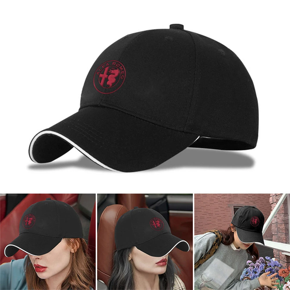 

Car Duck Tongue Cap Embroidery Style Car Hat Racing Baseball Cap Hat Adjustable Casual Hats For Alfa Romeo Mito Car Wheel Hubcap