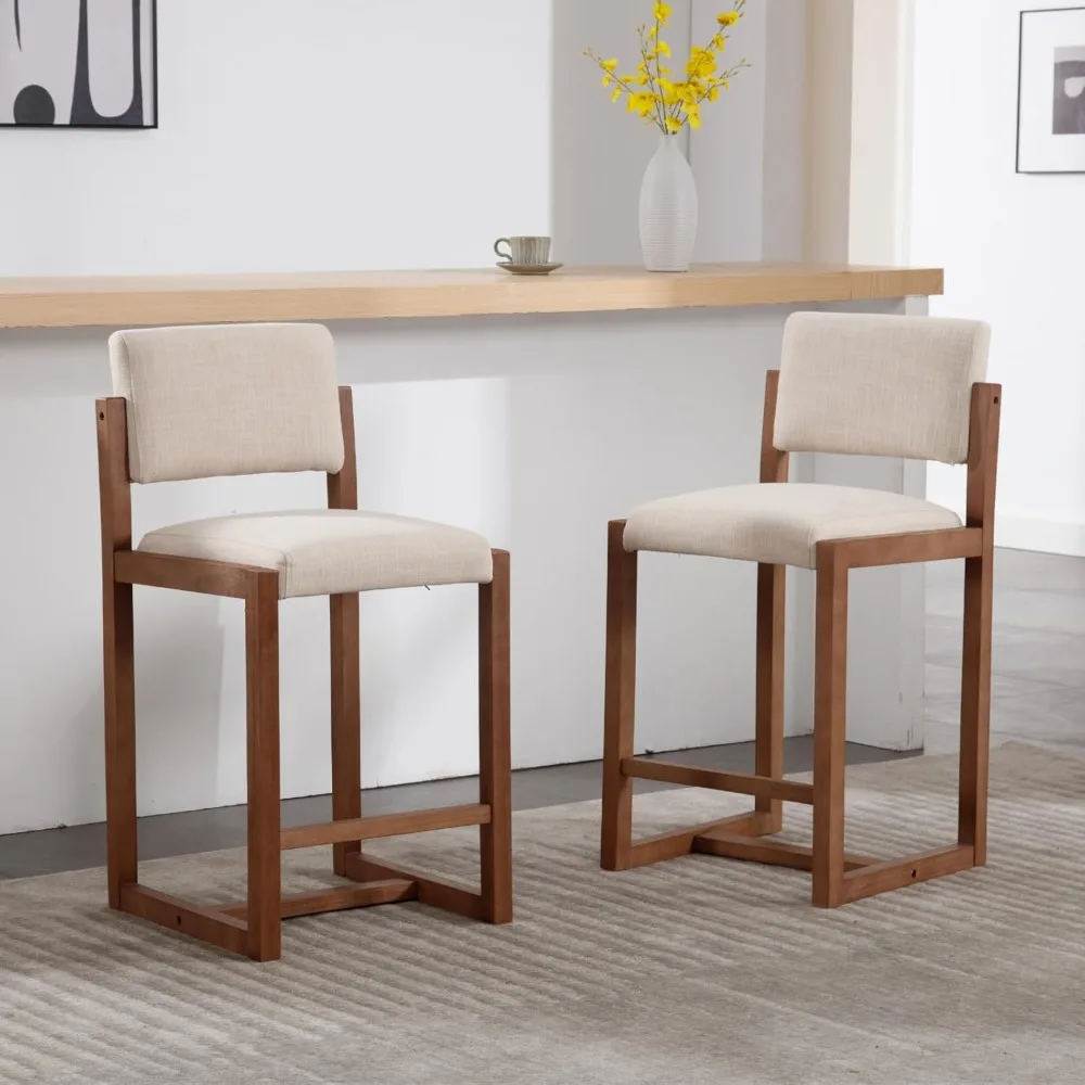 Linen bar stool set of 2 with 26