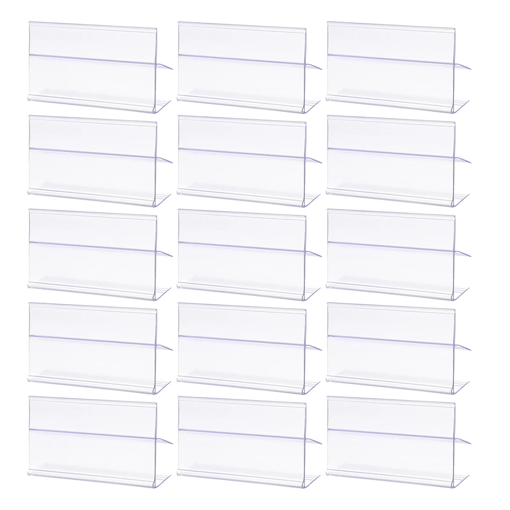 

25pcs Price Tag Display Holders Transparent Plastic Shelf Labels Supermarket Office Restaurant