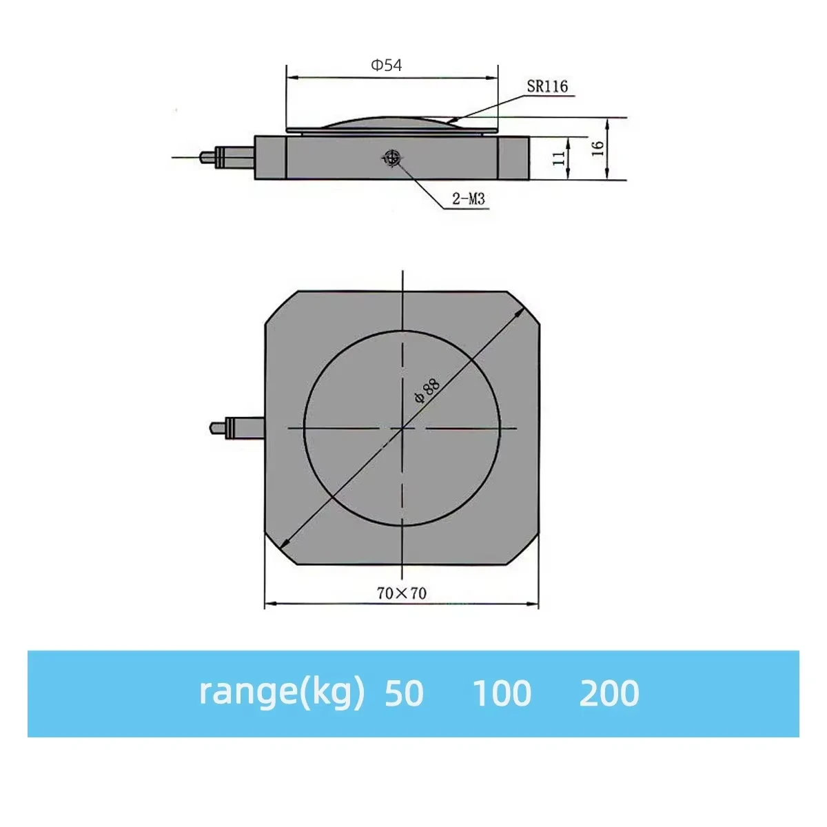 Stomping Type Foot Pedal Force Sensor for Automotive Brakes Detection 0-50KG 0-100KG 0-200KG Range Force Sensor