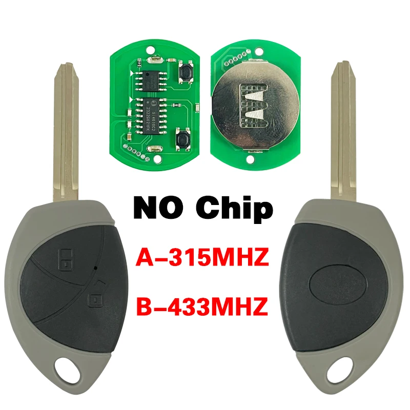 CN007333 Aftermarket Car Key Remote For Toyota Cobra  2 Button 315MHZ 433.92MHz NO Chip With Blade With Battery No Logo