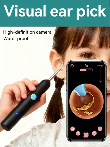 Ear Cleaner with Camera Set Ear Sticks Otoscope USB C Charging Endoscope Wax Removal Tool Earpick MIni Camera Ear Cleaning Set
