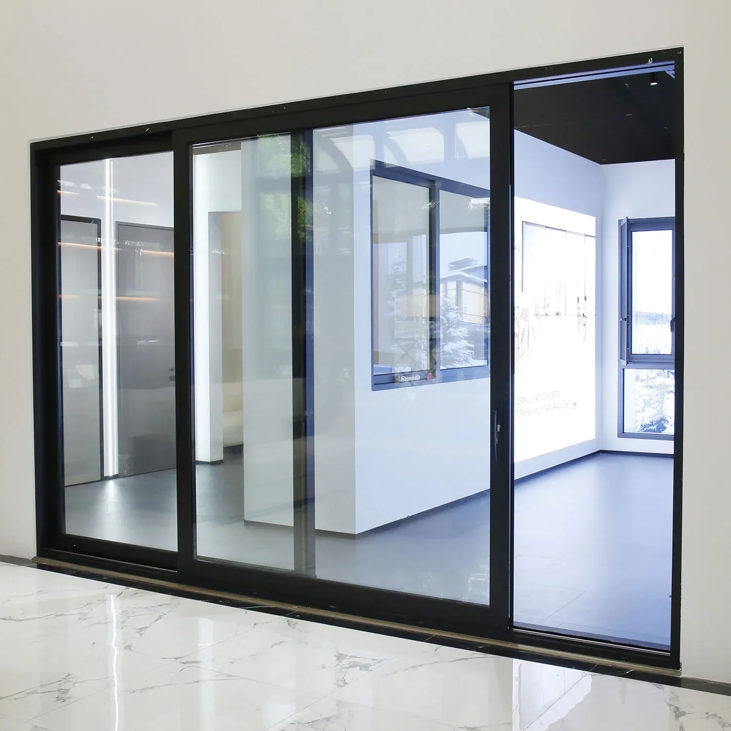 Sixinalu Sliding Door Thermal Break Aluminum Profile Alloy Double-glazed Garden Custom Entry Interior Door Home Decor Deposit