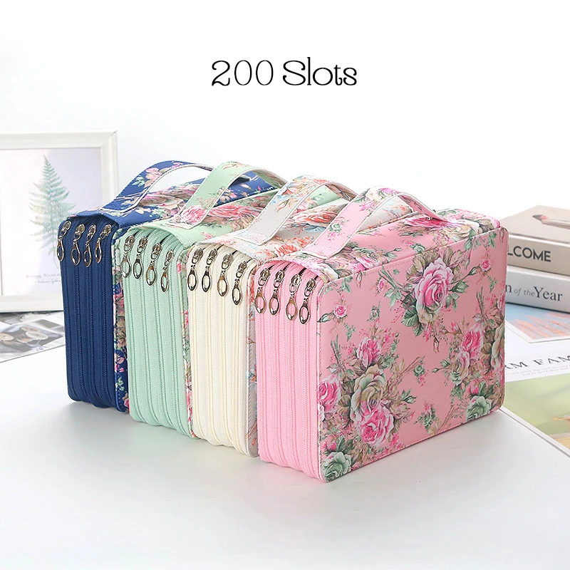 200/252 Slots Colored Pencil Case Bag for School Girls Pencilcase Large Capacity Stationery Marker Pen Box Organizer Cartridge