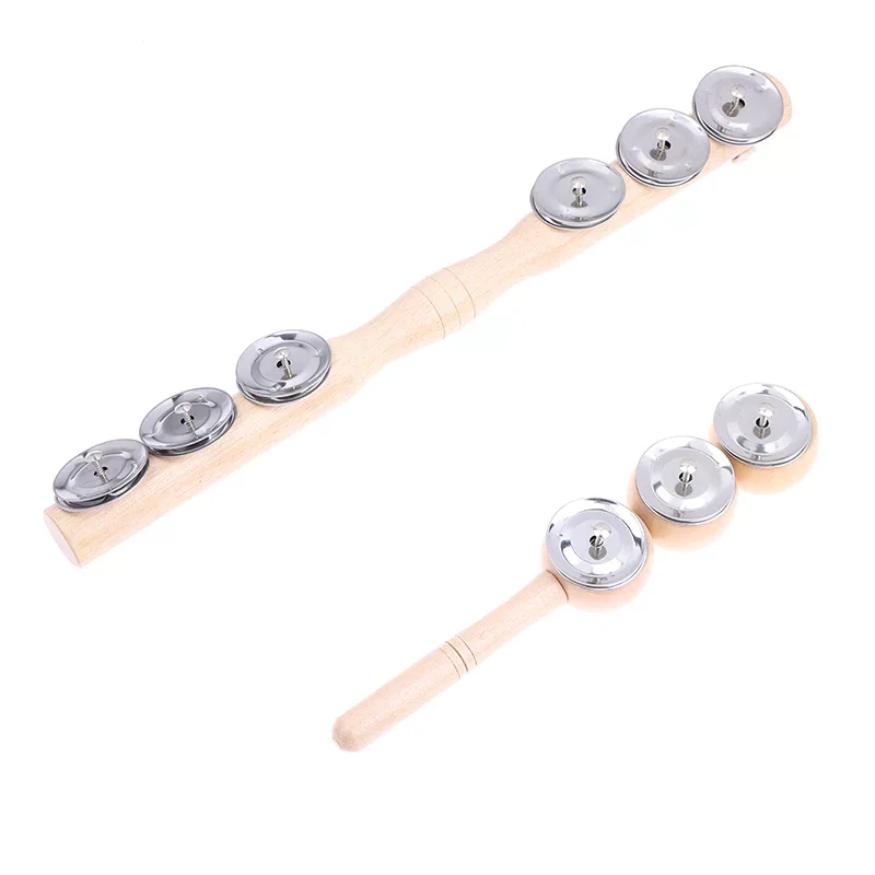 Orff mão de madeira 3/6 sino instrumento de percussão portátil para entusiasta da música bebê chocalho de madeira crianças brinquedos educativos