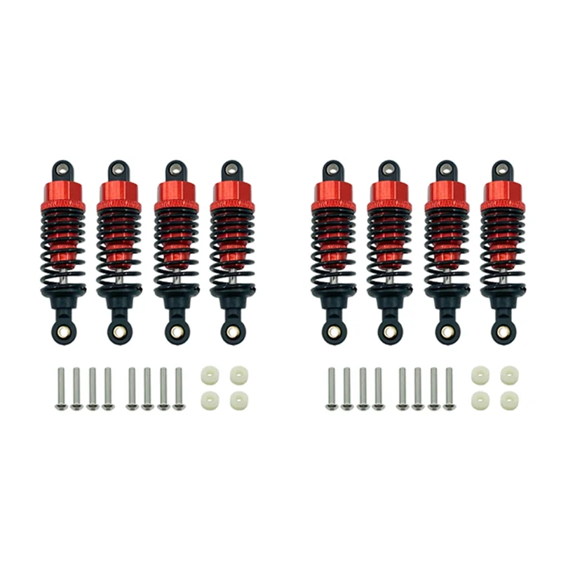 A04F-8Pcs amortisseurs en alliage d'aluminium ensemble d'amortisseurs pour Tamiya TT-01 TT01 TT-02 TT02 1/10 RC pièces de mise à niveau de voiture, rouge