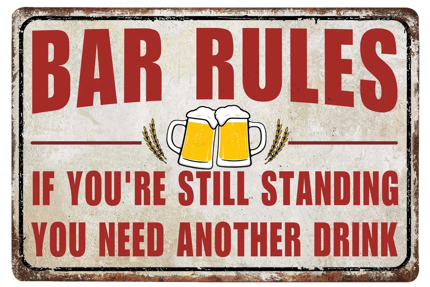 Rahk Vintage Bar Rulels Tin Signs Cheers Metal Signs Funny Wall Decor Accessories For Home Bar Man Cave Backyard Speakeasy 8inch