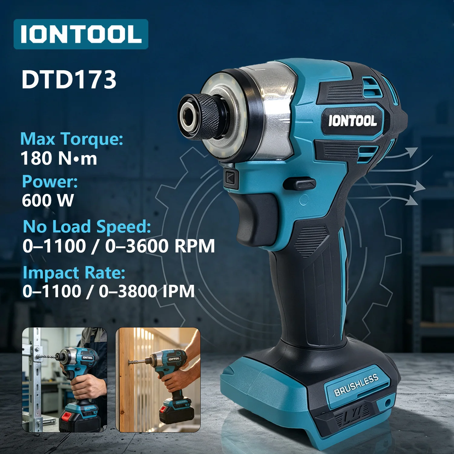 Power Tools And Engineering - IONTOOL DTD173 600W Akumulatorowy Wkrętak Udarowy