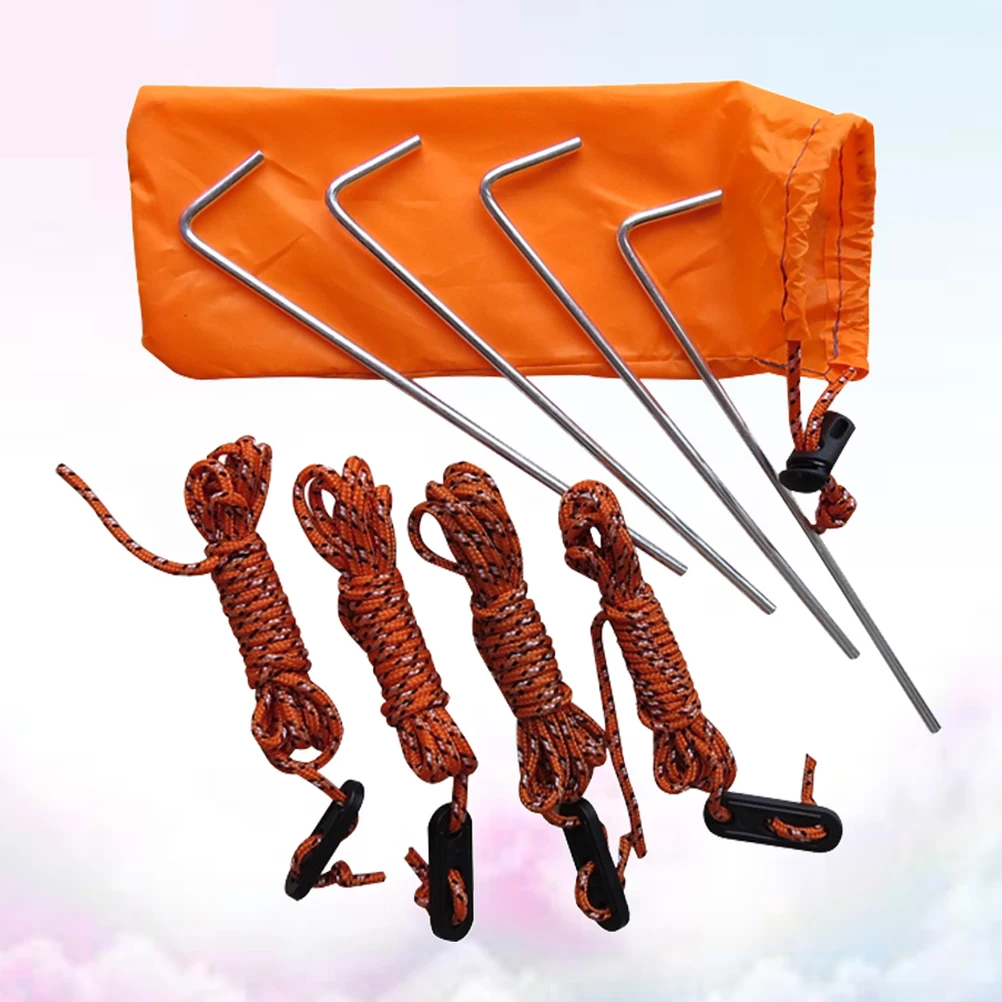 

Tent Fixation Nails Rope Sets Durable Outdoor Tent Accessories Storage Pouch Lightweight Portable Travel Hiking Hunting Camper
