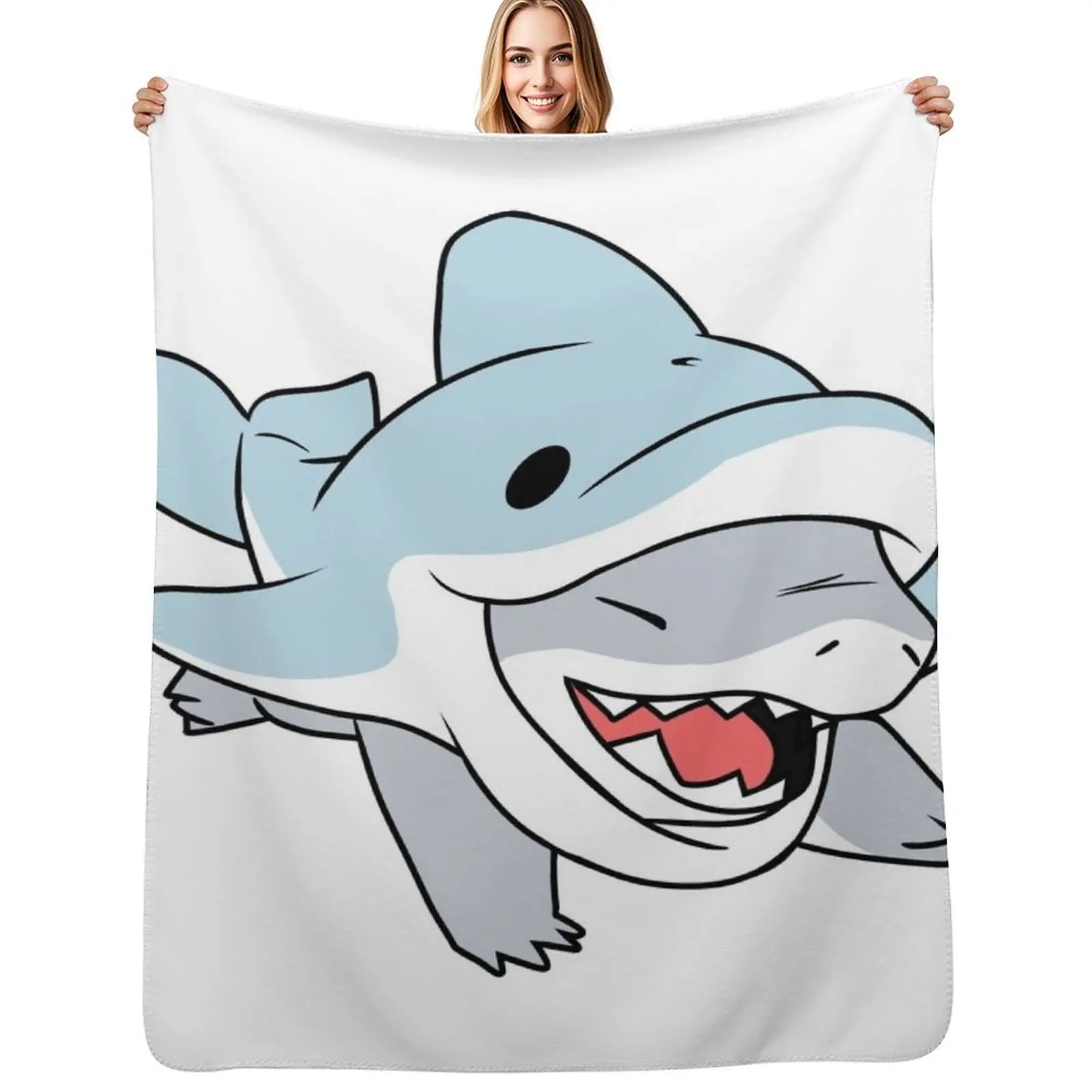 

Jeff The Landshark Throw Blanket Soft Beds Baby Hair Soft Plush Plaid Blankets