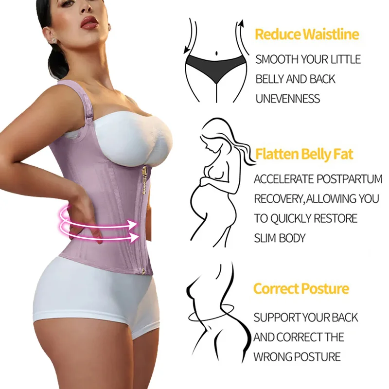 Corset colombien à double compression pour femme, entraîneur de taille, ceinture amincissante pour le corps, ventre plat, Sophia, post-partum