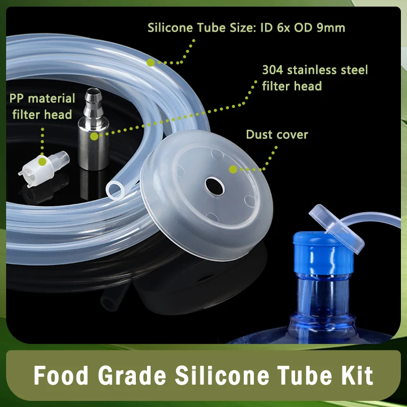 

Food Grade Silicone Tube Water Dispenser Kit 6mmx9mm Soft Pipe+Filter Automatic Suction Hose Universal Inlet Pipe Accessories