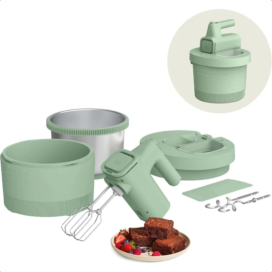 

3.5 Qt Hand Stand Mixer 2 in 1 Electric Mixer with Bowl Dough Hook Whisk Egg Beater Multifunctional Handheld Blender Mixer for