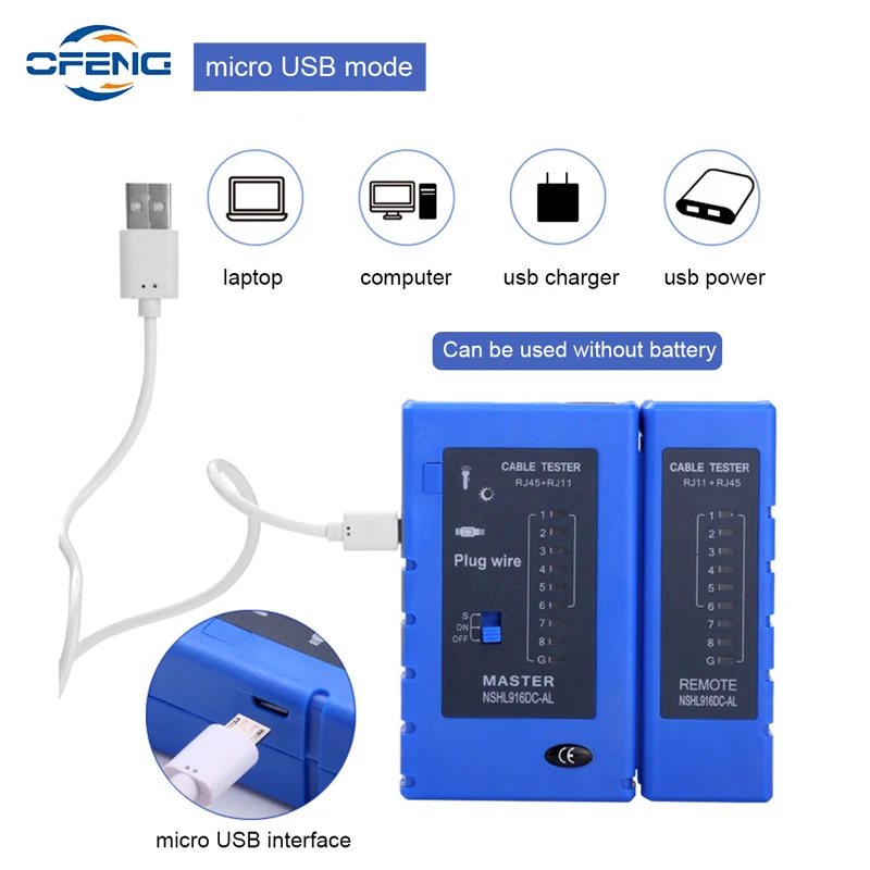 Network Cable Tester Tool Wire, Internet Ethernet Cable LAN Serial Test Customized, RJ11, RJ12 Line, Telephone, 8P8C, 6P4C, rg45