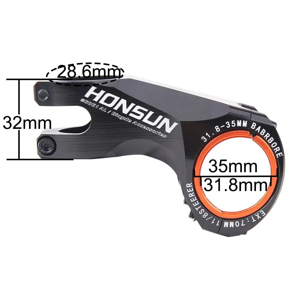 Bicycle Stem Aluminum Alloy -17° 70mm Riser Racing Cycle 35mm / 31.8mm CNC 17 Degree MTB XC Stem