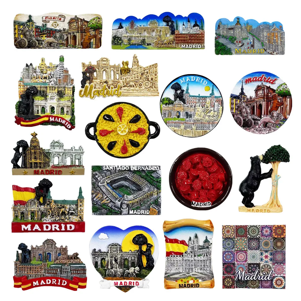 Europe Spain Barcelona Madrid Valencia Alicante Benidorm  3D Fridge Magnets Decoration Handicraft Magnetic Refrigerator