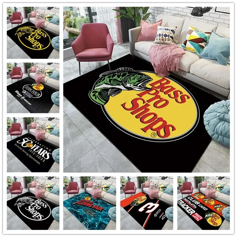 B-Bass Pro Shops Pattern Carpet for Living Room Washable Bedroom Kitchen Bathroom Foot Mat Non Slip Home Hotel Hallway Area Rug