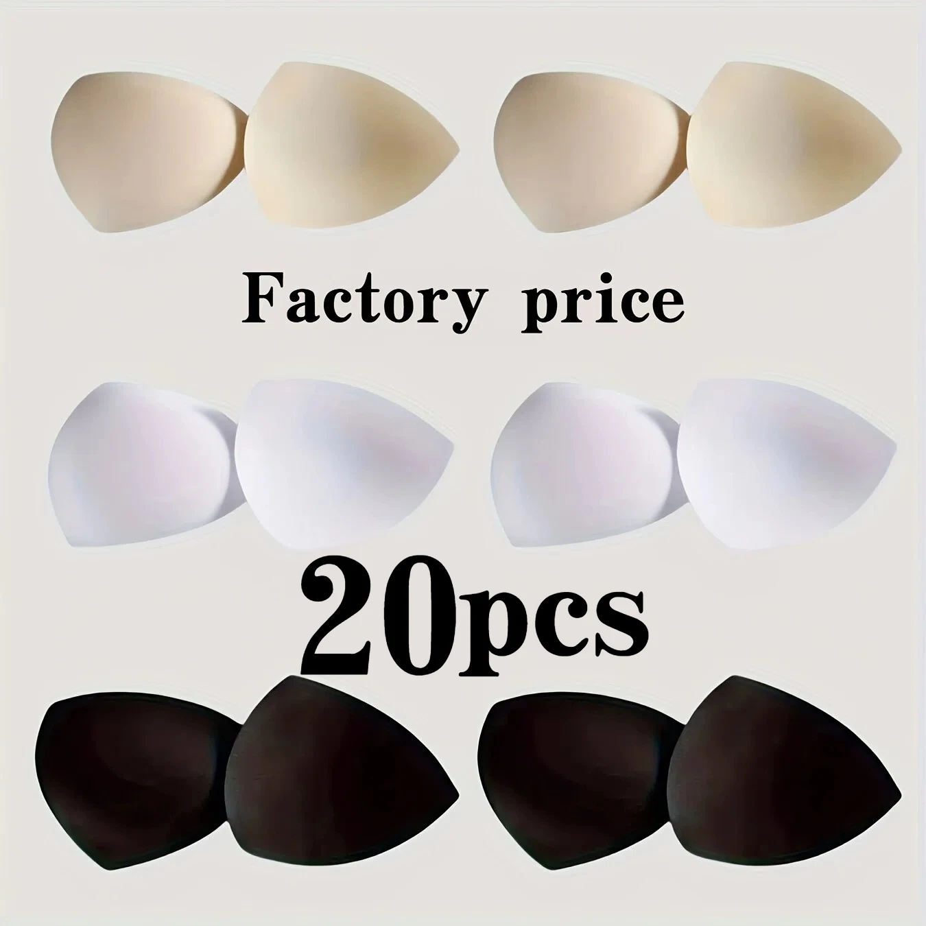 20Pcs Invisible Triangular Bra Pads, Sponge Inserts for Enhanced Support and Shaping, Reusable Bra Pads High-Quality Underwear Accessories, Suitable for Swimwear, Sports Bras, and Everyday Underwear Use.