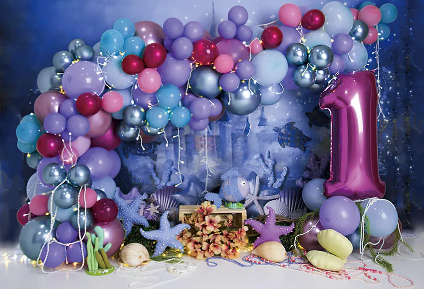 Mehofond Photography Background Arch Pink Balloon Flower Girl Boy Birthday Party Cake Smash Portrait Decor Photo Backdrop Studio