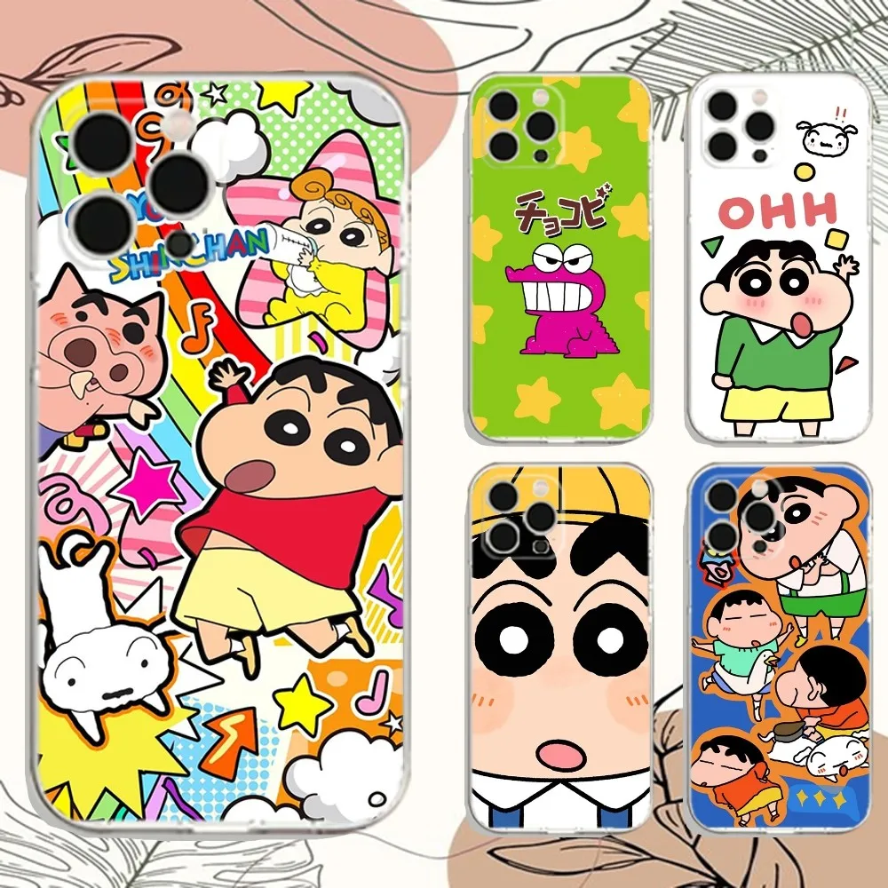 C-Crayon C-chan S-Shin Phone Case For iPhone Apple 15,14,13,12,Mini,11,Pro,Max,Plus,X,XR,XS,8,SE,2020,Plus Transparent Cover