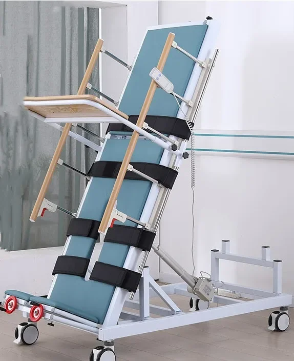 Physiotherapy can stand on an electric standing bed to care for the back and lift the standing bed