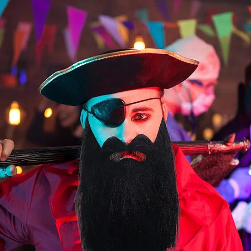 2025 مضحك حفلة شارب زي ذكر رجل هالوين اللحية عيد الفصح تأثيري الدعامة لوازم الوجه لعبة تمويه الشارب الأسود