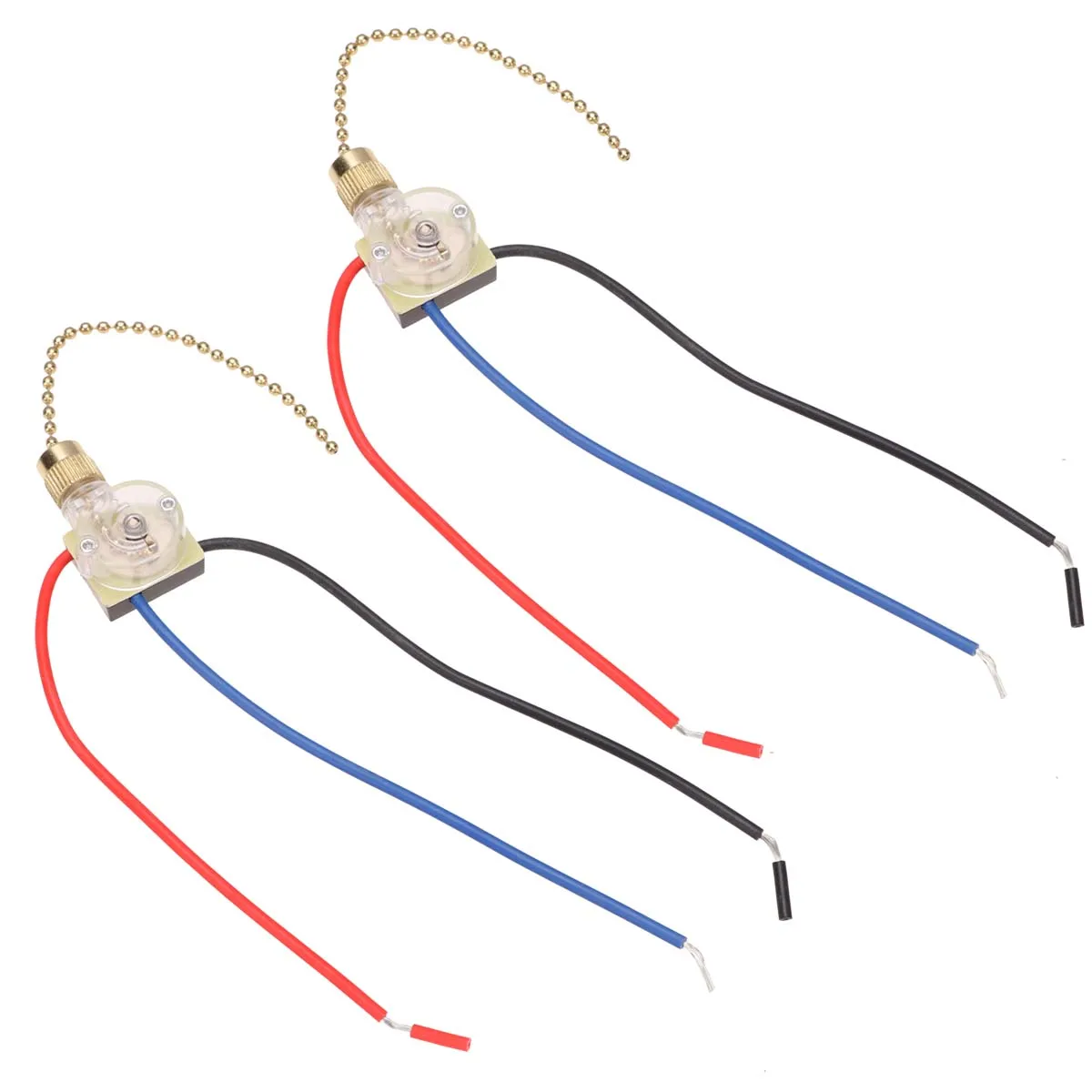 

2pcs Switch For Ceiling Replacement Part Easy Installation Home Use Light Pull-Chain -Off Fan Pull-Chain