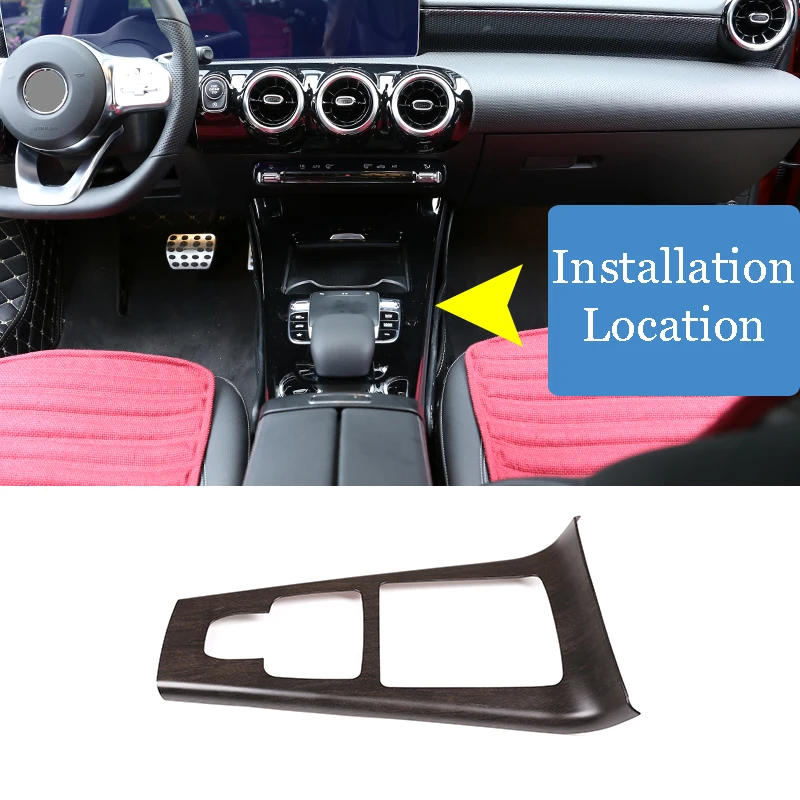 

Oak Wood Grain ABS Car Center Console Protection Frame Trim For Mercedes Benz A Class W177 2019 Accessories